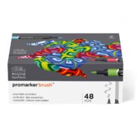 Winsor & Newton Promarker Brush Dual Tip Essential Collection Set of 48