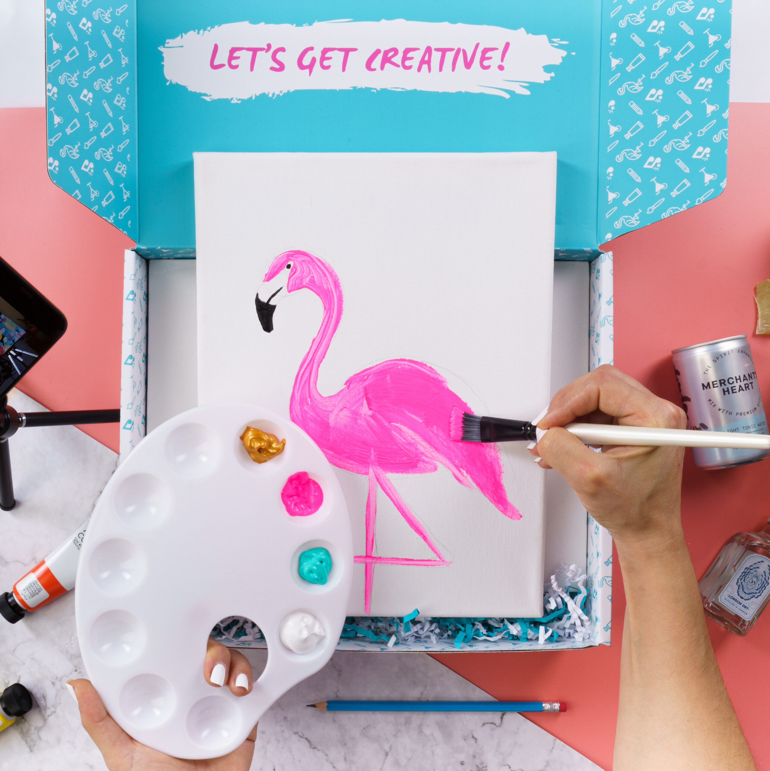 12 Month Paint And Sip Membership Free Art Box