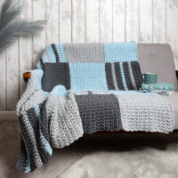 Beginners Crochet Blanket Kit Chequered
