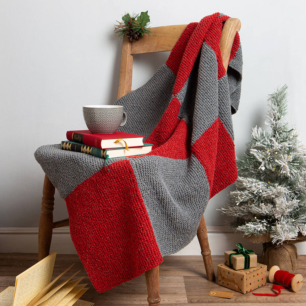 Christmas Square Blanket Beginners Knitting Kit