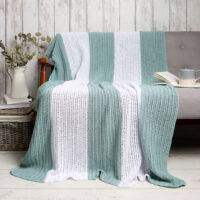 Cotton Striped Blanket Beginner Crochet Kit