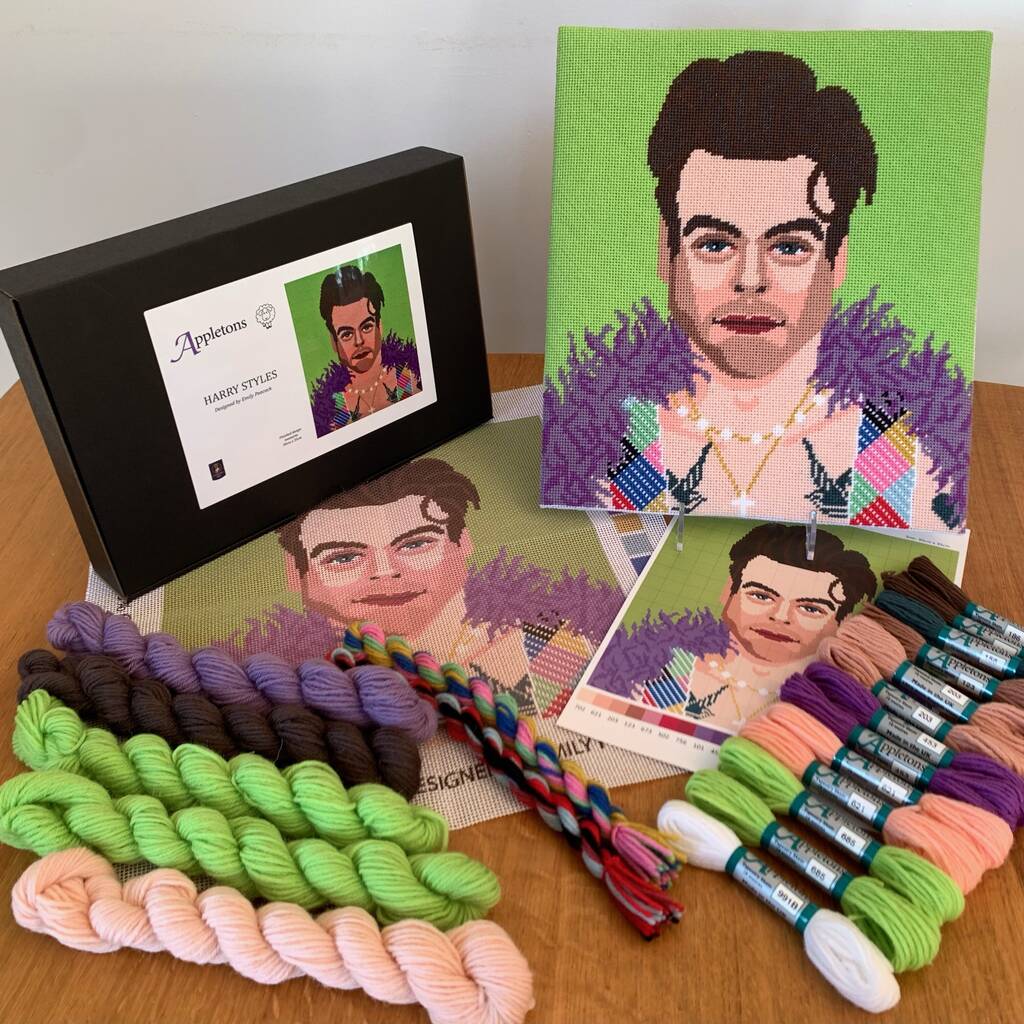 Harry Styles Tapestry Kit With 100% British Wool, Green