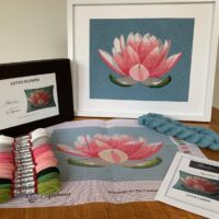 Lotus Flower Tapestry Kit With 100% British Wool, Blue