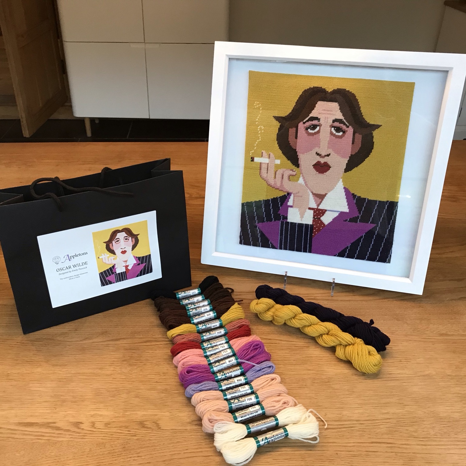 Oscar Wilde Tapestry Kit With 100% British Wool, Gold