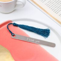 Personalised Silver Child's Handwritten Engraved Tassel Bookmark, Silver