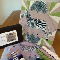 Zebra Tapestry Kit With 100% British Wool, Beige/Cream