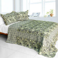 [Noble Garden] Cotton 3PC Vermicelli-Quilted Patchwork Quilt Set (Full/Queen Siz