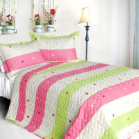 [Colorful Life] Cotton 3PC Vermicelli-Quilted Patchwork Quilt Set (Full/Queen Si