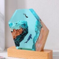 Ocean diorama Epoxy Art Custom Resin Lamp Gifts Handmade Resin Art Gift For Her
