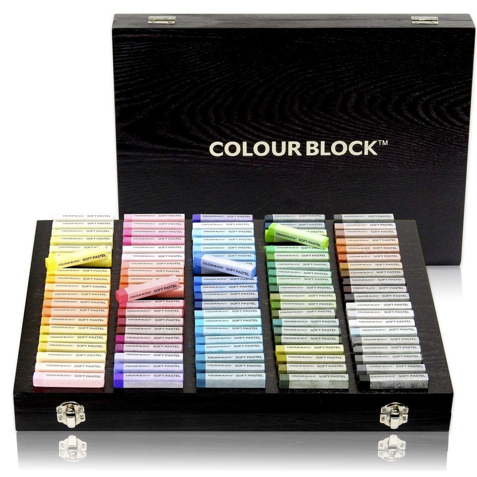 Premium 100pc Wooden Case Soft Pastel Art Set for Beginners and Experienced Arti