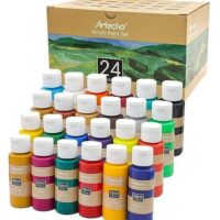 VibrantArt 24-Color Acrylic Paint Set - 2oz/59ml Tubes - Ideal for Canvas, Rocks