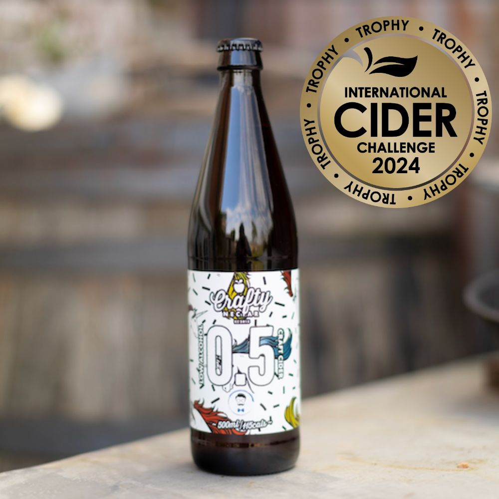 Crafty Nectar 0.5% Low Alcohol Cider 500ml - 24 x 500ml - Cider Gifts - Crafty Nectar Cider Co