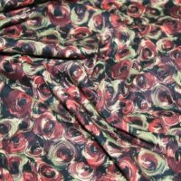 Woven Stretch Cotton Sateen Fabric Red/Wine