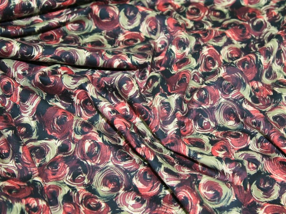 Woven Stretch Cotton Sateen Fabric Red/Wine