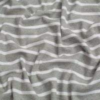 Yarn Dyed Heavy Cotton Rib Stretch Knit Fabric Cloud Grey