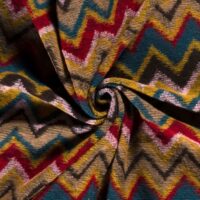 Wool Blend Knit Coating Fabric Teal Multi