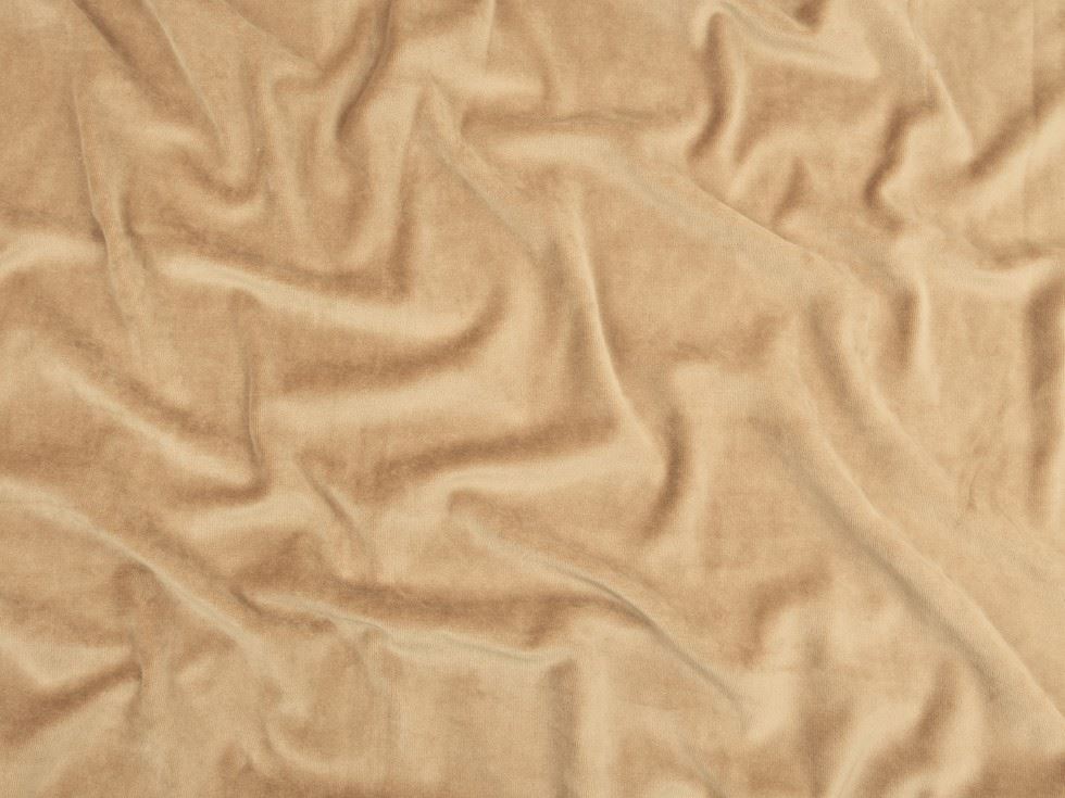 Minerva Core Range Cotton Velour Stretch Knit Fabric Light Brown