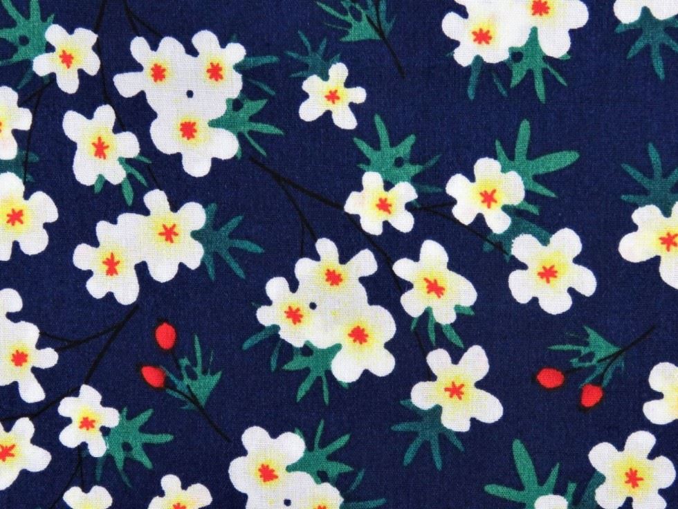 100% Cotton Poplin Fabric Navy