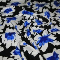 Woven Stretch Cotton Sateen Fabric Royal