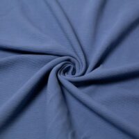 100% Cotton Ottoman Rib Stretch Knit Fabric Denim Blue