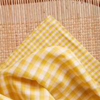 Atelier Brunette Gingham Double Cotton Gauze Fabric Lemon