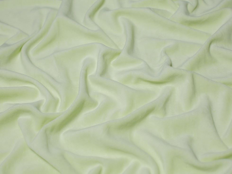 Minerva Core Range Cotton Velour Stretch Knit Fabric Light Green