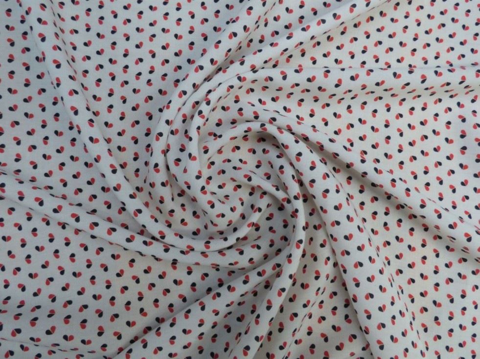 Lady McElroy Tencel Lawn Fabric Red & Cream