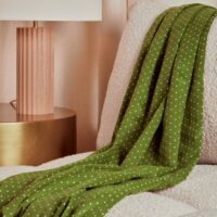 Atelier Brunette Polka Dot Fine Wale Cotton Corduroy Fabric Matcha Leaf