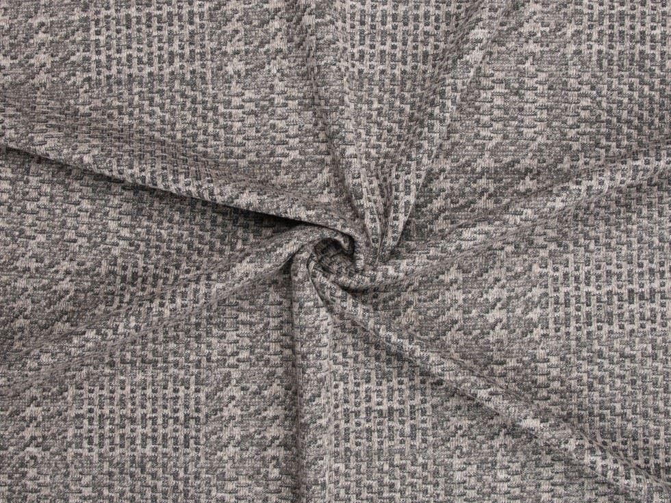 Deadstock Textured Stretch Knit Fabric Truffle Brown