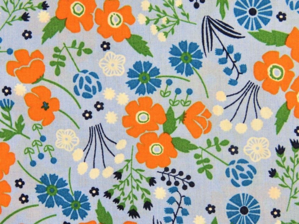 100% Cotton Poplin Fabric Blue