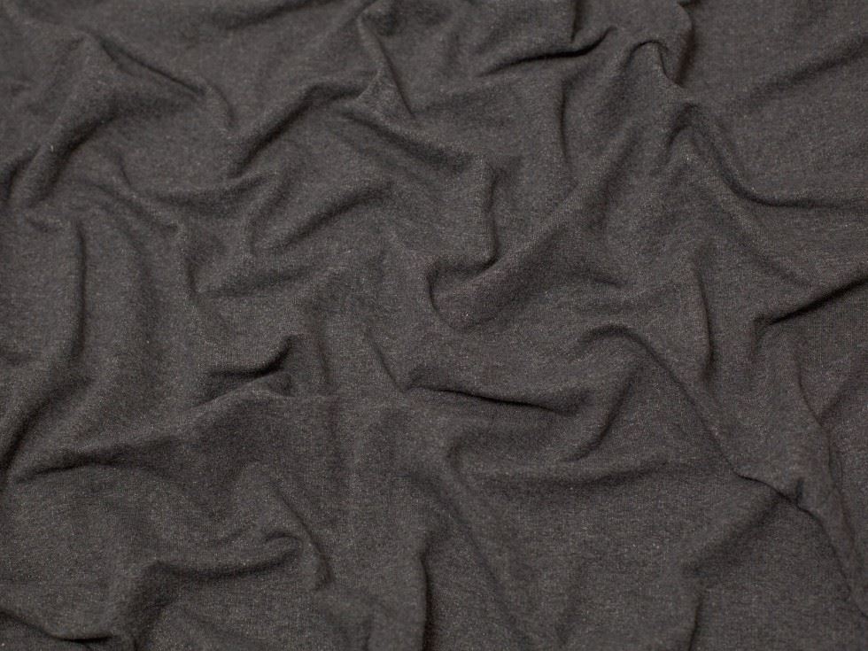 Melange Loop Back French Terry Stretch Knit Fabric Dark Grey
