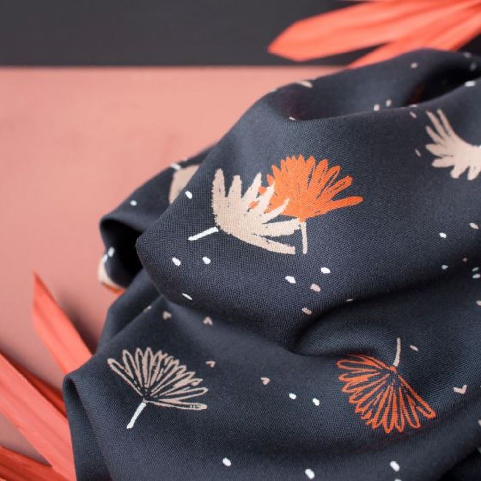 Atelier Brunette Palmetto Viscose Challis Fabric Night