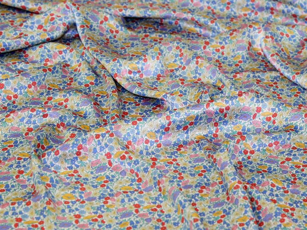 Liberty London Poppy Park Belgravia Silk Satin Fabric Spring