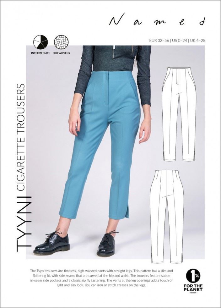 Named Clothing Paper Sewing Pattern Tyyni Cigarette Trousers