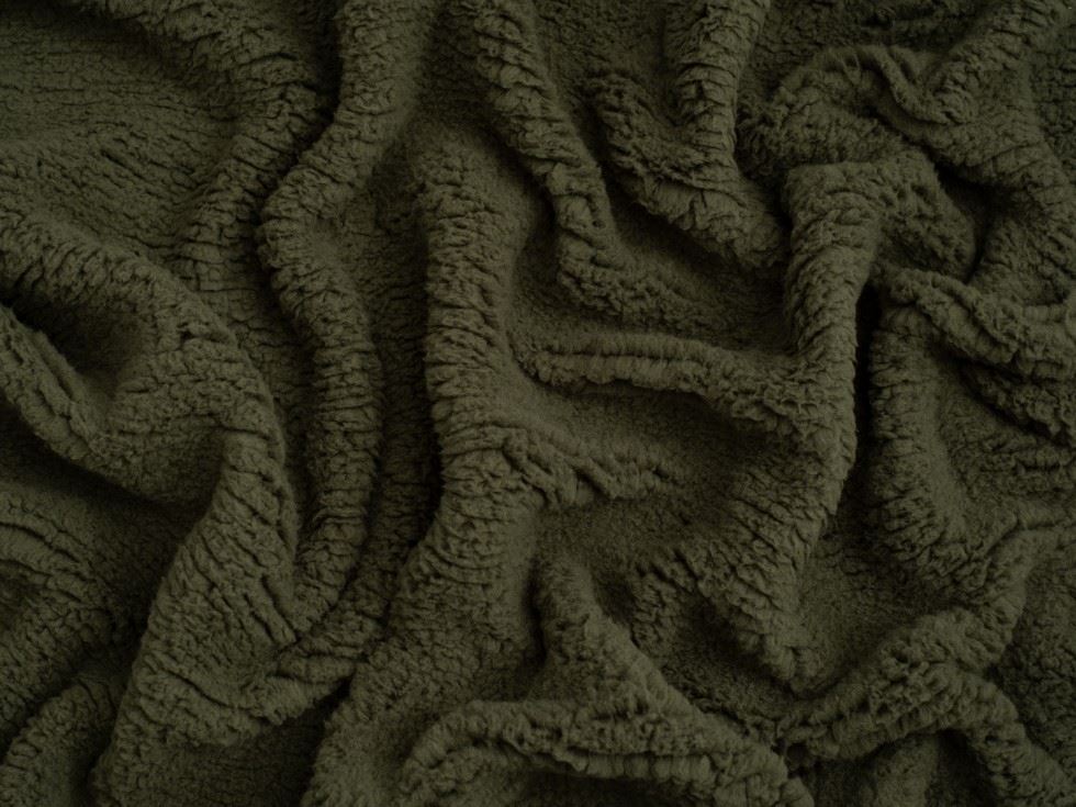 Minerva Core Range Super Soft Shearling Fleece Fur Fabric Olive Green