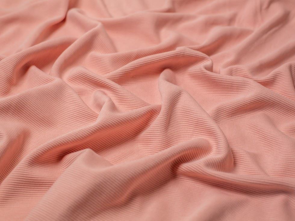 100% Cotton Ottoman Rib Stretch Knit Fabric Pink