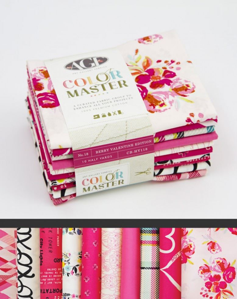 Art Gallery Fabrics Half Yard Fabric Pack No.18 Berry Valentine