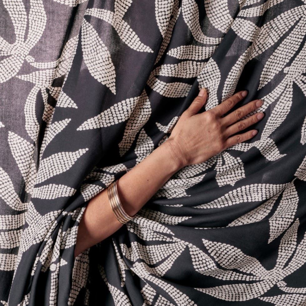 Atelier Brunette Kaola Viscose Challis Fabric Deep Charcoal