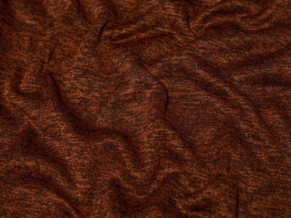 Minerva Core Range Melange Fleece Back Sweatshirt Stretch Knit Fabric Rust