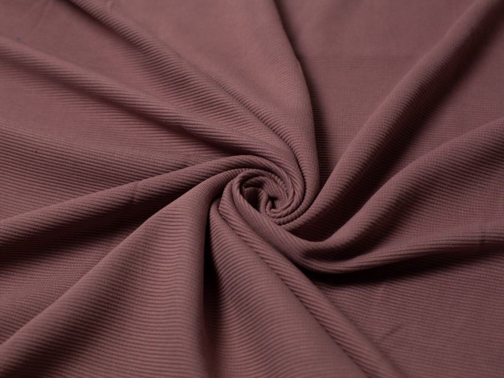 100% Cotton Ottoman Rib Stretch Knit Fabric Rose