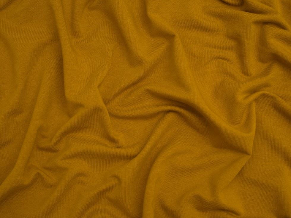 Minerva Core Range Organic Loop Back French Terry Stretch Knit Fabric Ochre