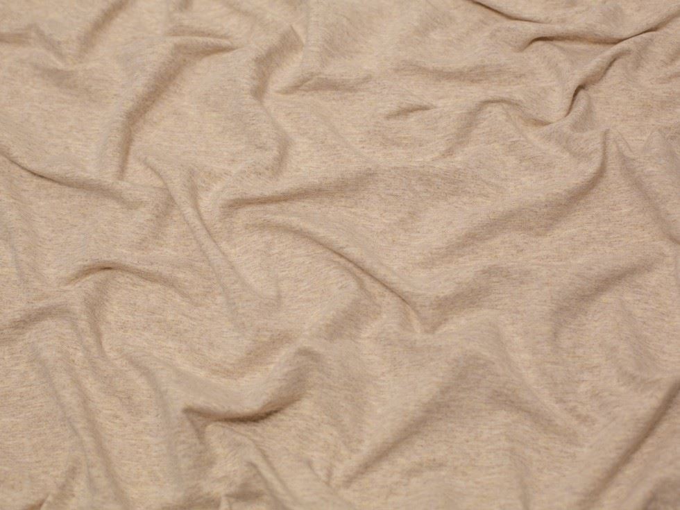 Melange Loop Back French Terry Stretch Knit Fabric Ivory