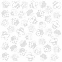 12incx12inc Cupcake Bazzill White