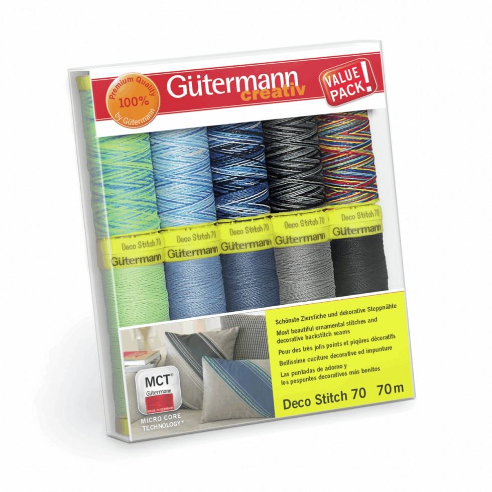 Gutermann Deco Stitch 70 Thread Set Blue
