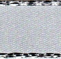 Berisfords Silver Edge Satin Ribbon (Value Roll) 18 Silver Grey