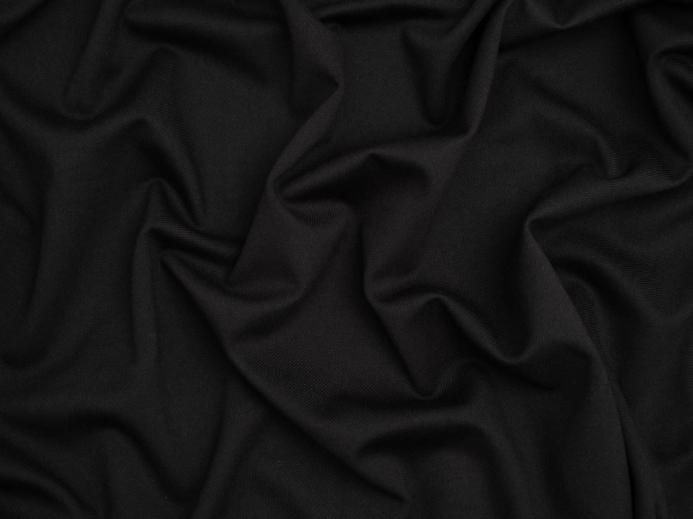 Minerva Core Range Twill Ponte Roma Double Stretch Knit Fabric Black