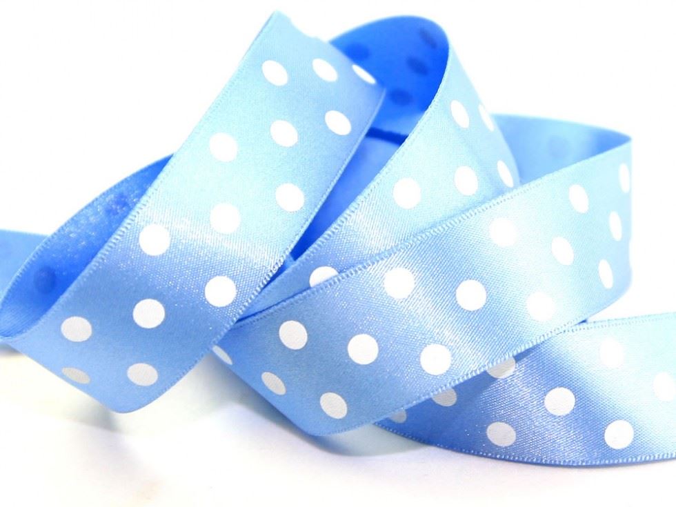 Berisfords Polka Dot Ribbon (Value Roll) 76 Cornflower