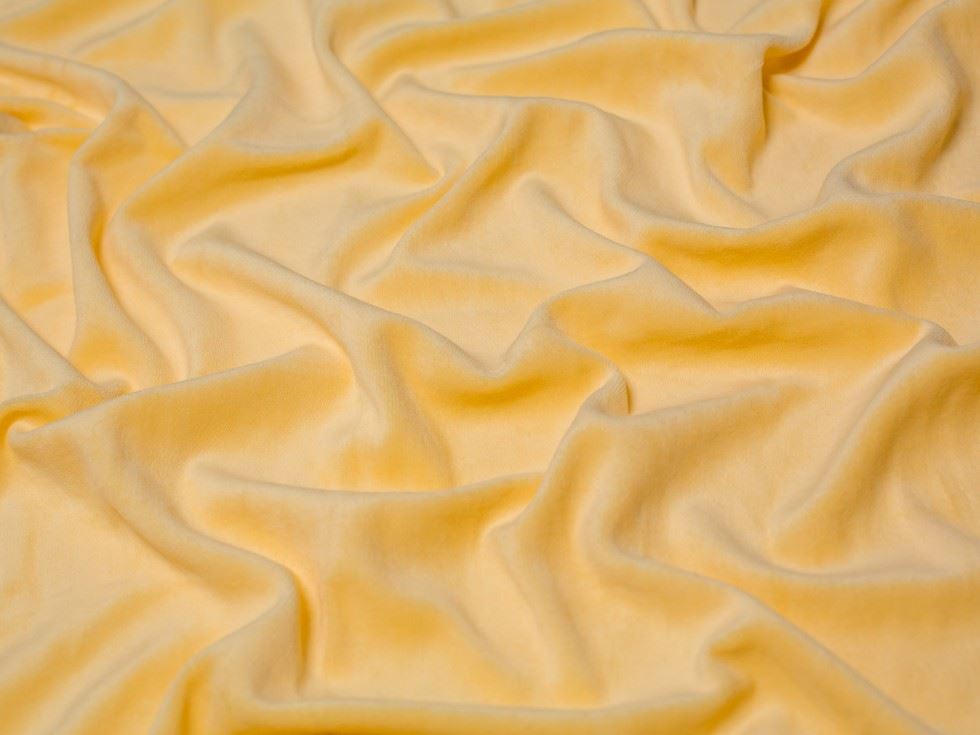Minerva Core Range Cotton Velour Stretch Knit Fabric Sunshine