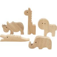 Wooden Animals, Safari, H: 3-14,5 cm, thickness 2 cm, 10 pc/ 1 pack