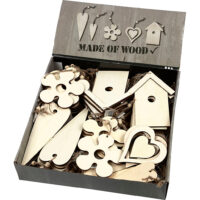 Wooden Ornament, size 6,5-21,5 cm, thickness 5 mm, 100 pc/ 1 pack